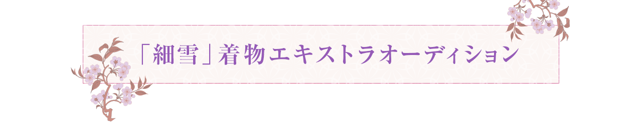 「細雪」着物エキストラオーディション