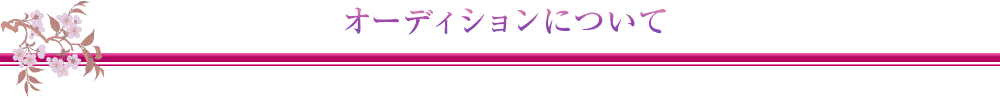 オーディションについて