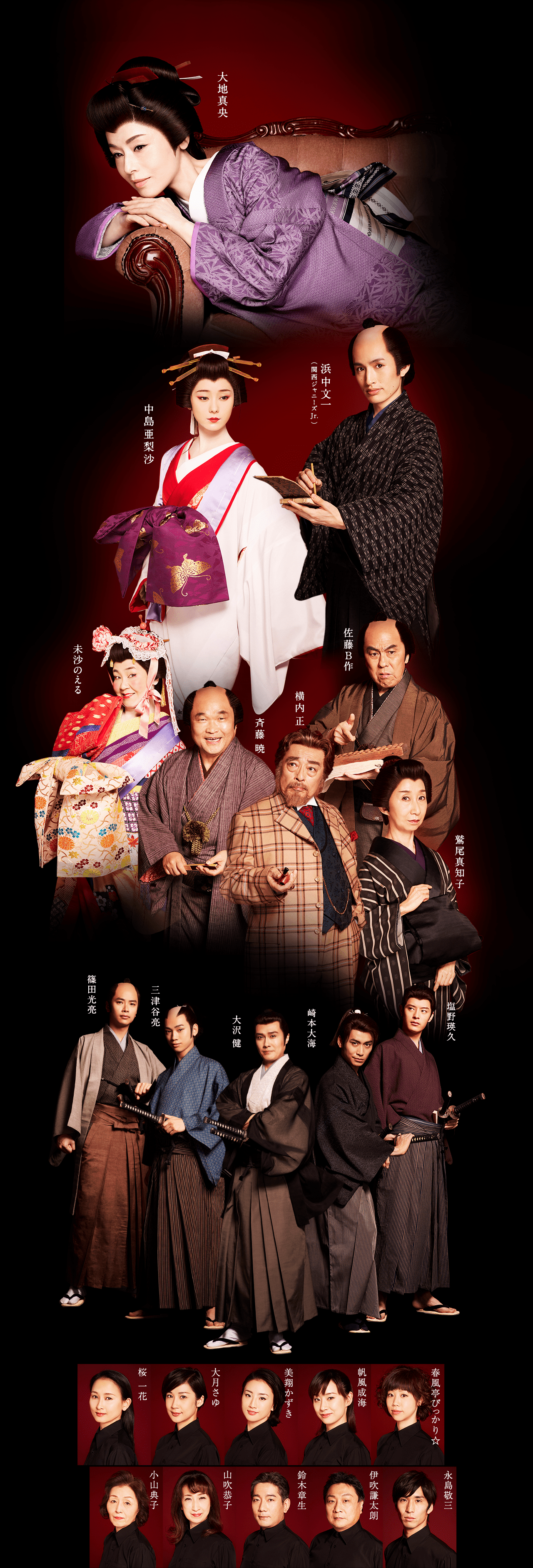 大地真央、浜中文一（関西ジャニーズJr.）、中島亜梨沙、鷲尾真知子、未沙のえる、斉藤暁、佐藤B作、横内正、大沢健、崎本大海、三津谷亮、塩野瑛久、篠田光亮、桜 一花、大月さゆ、美翔かずき、帆風成海、春風亭ぴっかり☆、小山典子、山吹恭子、鈴木章生、伊吹謙太朗、永島敬三